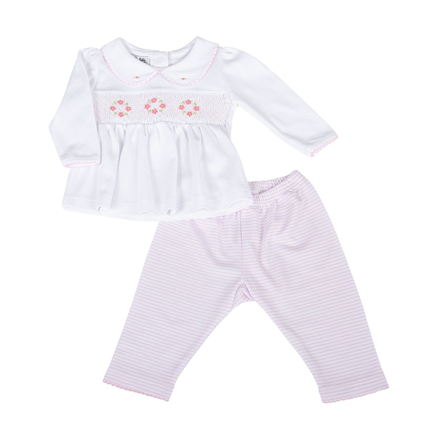 Lilly and Logan Smocked 2pc Pant Set - Pink - Magnolia Baby2pc Pant Set