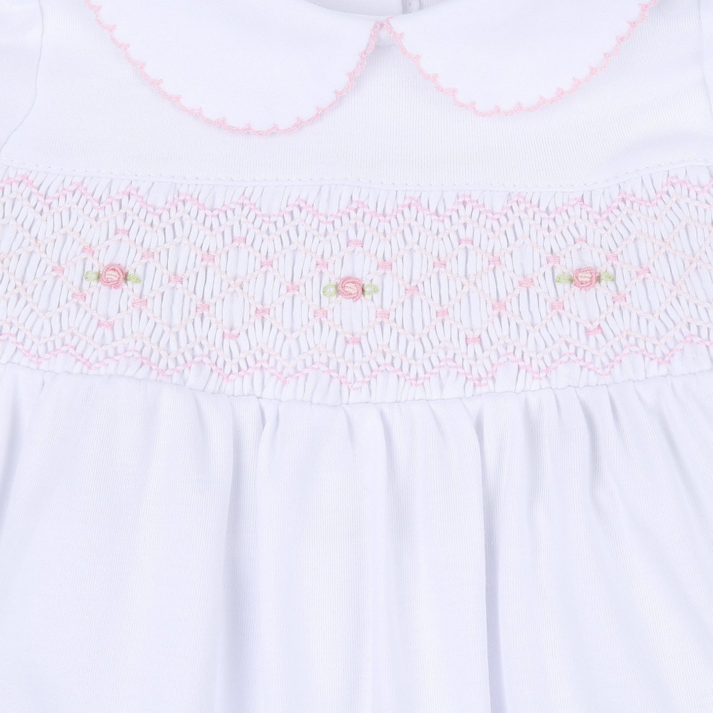 Lilly & Lucas Smocked Short Sleeve Gown - Pink - Magnolia BabyGown