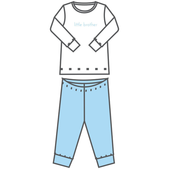 Little Brother Embroidered Long Pajamas - Magnolia BabyLong Pajamas