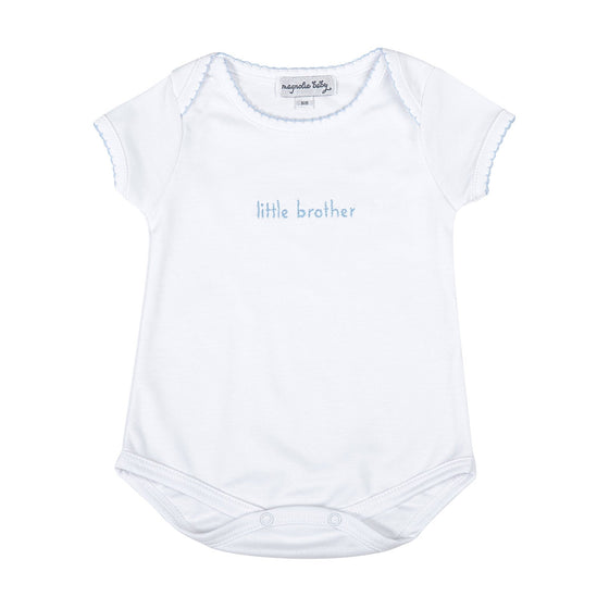 Little Brother Embroidered Short Sleeve Bodysuit - Magnolia BabyBodysuit