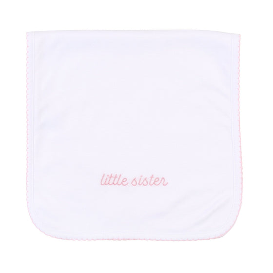 Little Sister Embroidered Burp Cloth - Magnolia BabyBurp Cloth