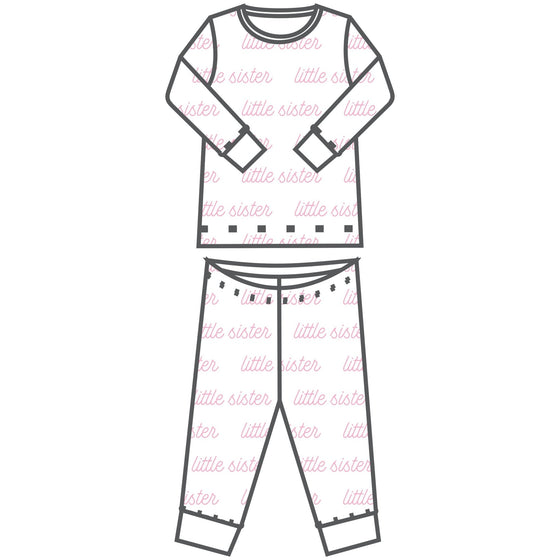 Little Sister Printed Long Pajamas - Magnolia BabyLong Pajamas