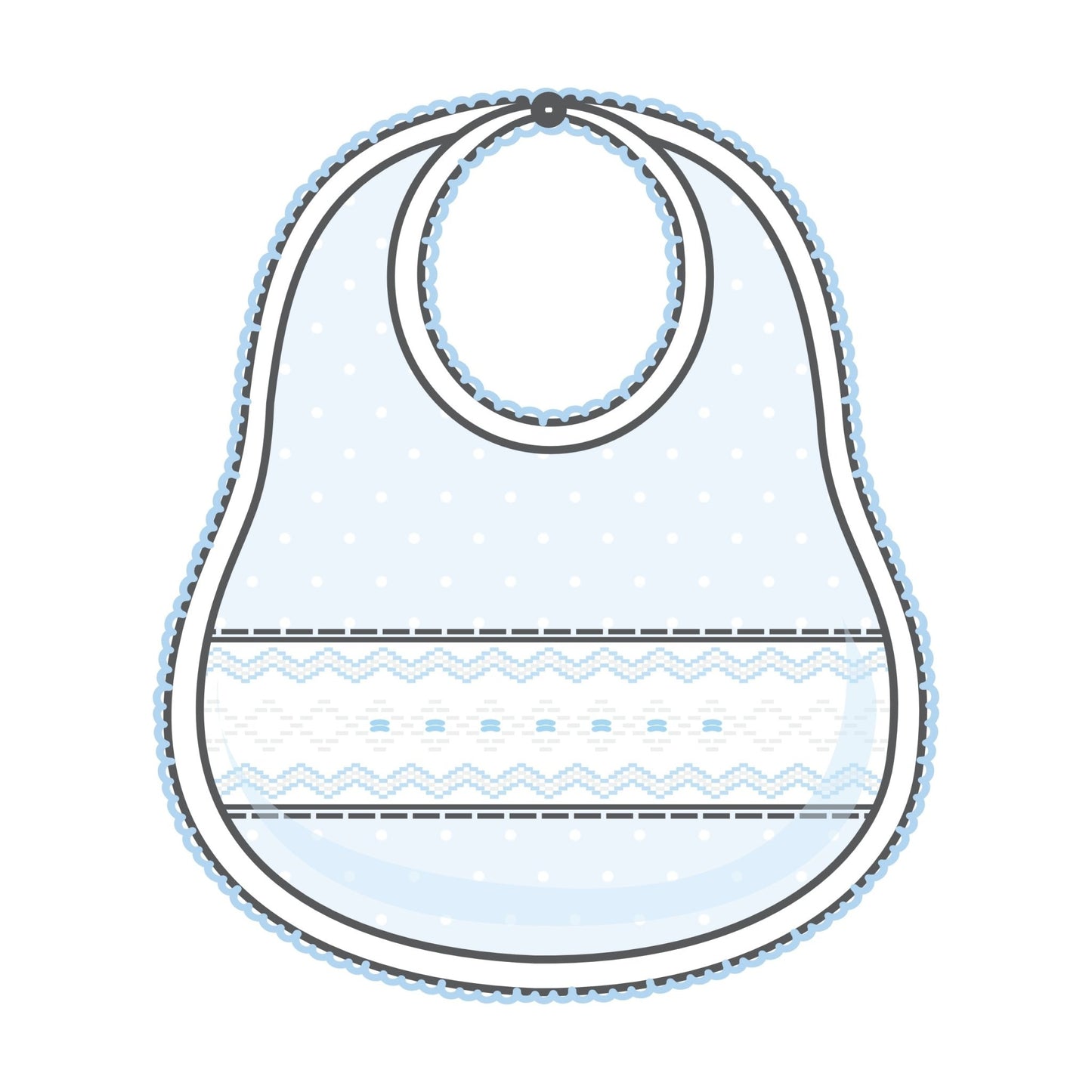 Luca's Classics Smocked Bib - Light Blue - Magnolia BabyBib