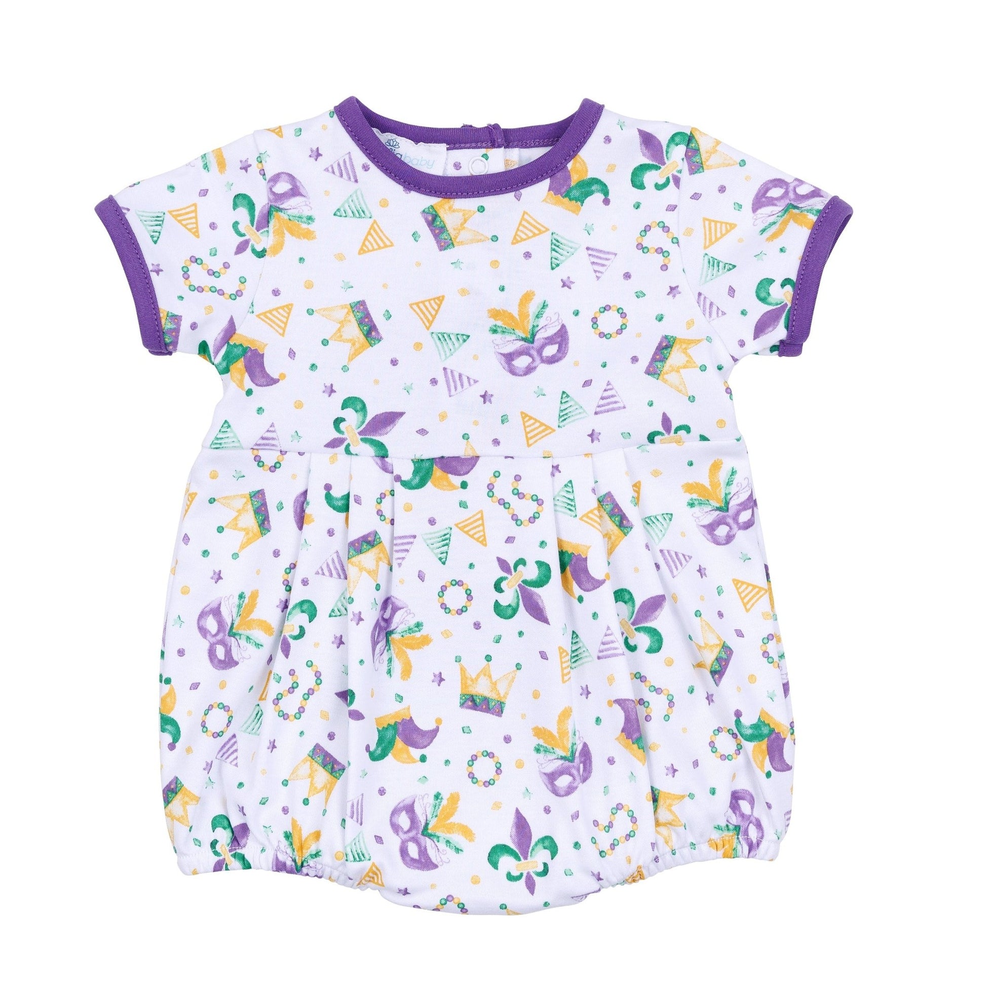 Mardi Gras Munchkins Short Sleeve Bubble - Magnolia BabyBubble