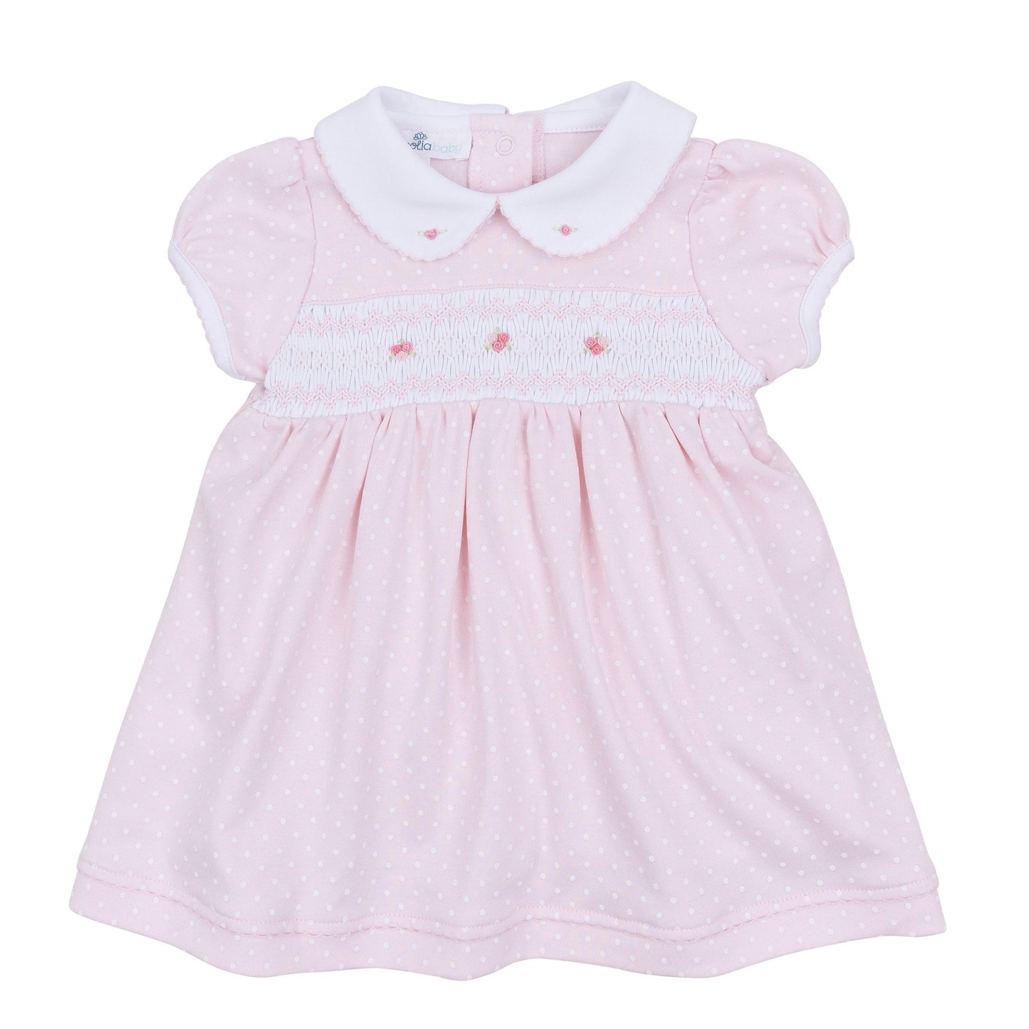 Mia's Classics Smocked Short Sleeve Dress - Pink - Magnolia BabyDress