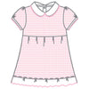 Mini Checks Collared Short Sleeve Dress - Pink - Magnolia BabyDress