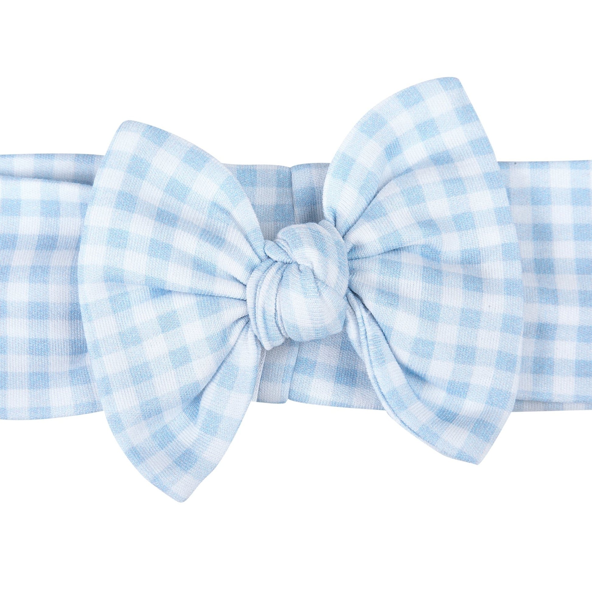 Mini Checks Headband - Blue - Magnolia BabyHeadband