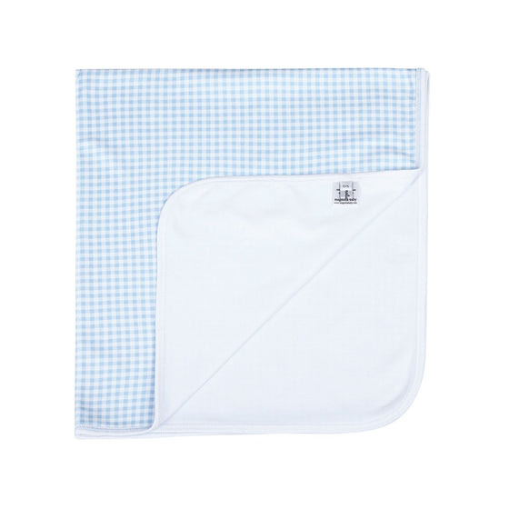 Mini Checks Receiving Blanket - Blue - Magnolia BabyReceiving Blanket