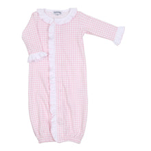  Mini Checks Ruffle Front Converter - Pink - Magnolia BabyConverter Gown