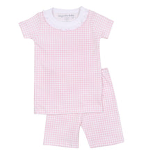  Mini Checks Ruffle Short Pajamas - Pink - Magnolia BabyShort Pajamas