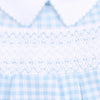 Mini Checks Smocked Collared Short Playsuit - Blue - Magnolia BabyShort Playsuit