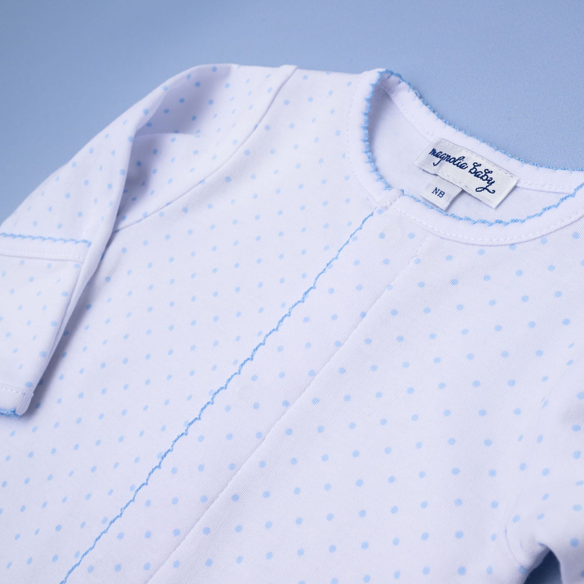 Mini Dots Footie - Blue - Magnolia BabyFootie