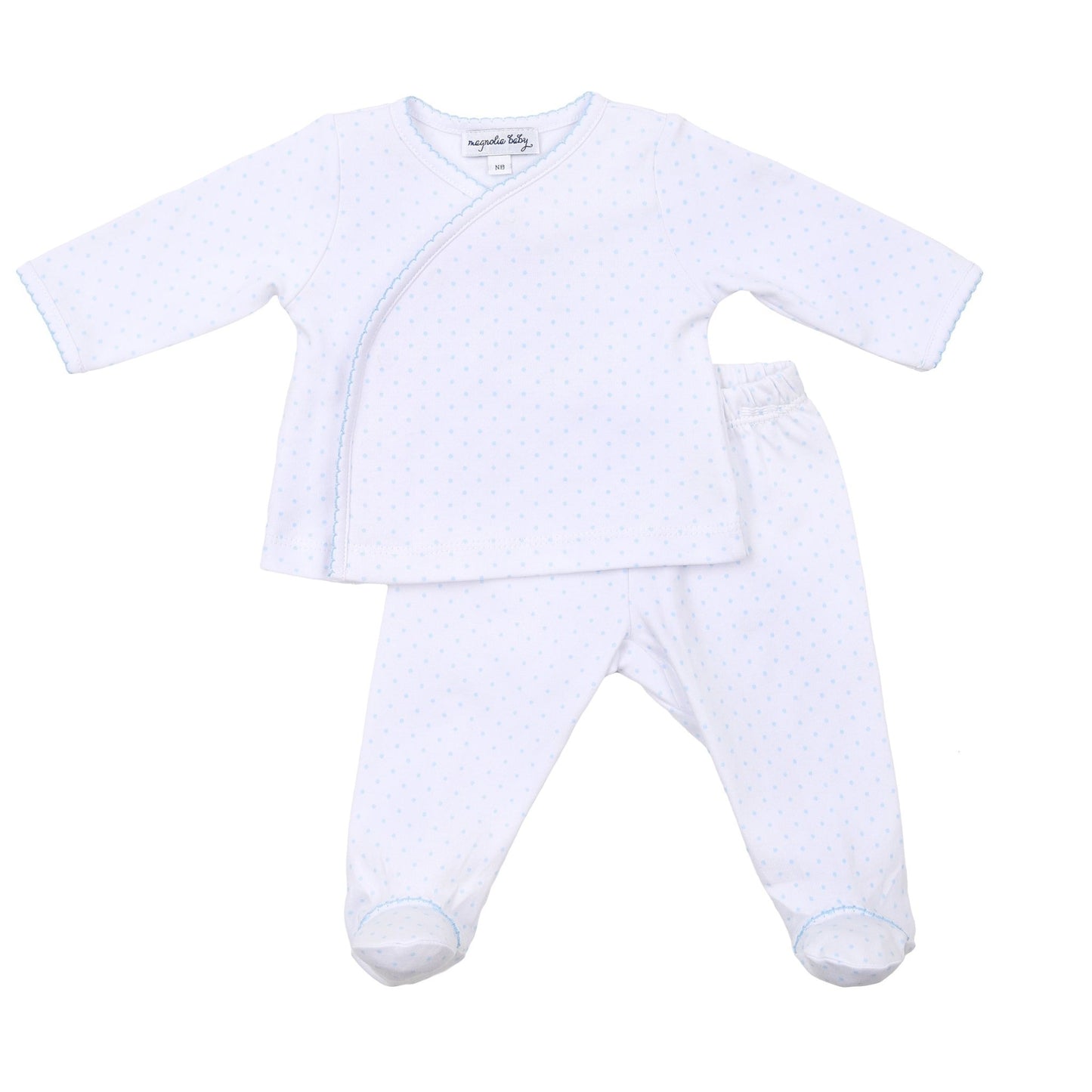 Mini Dots X - Tee Footed Pant Set - Blue - Magnolia Baby2pc Pant Set