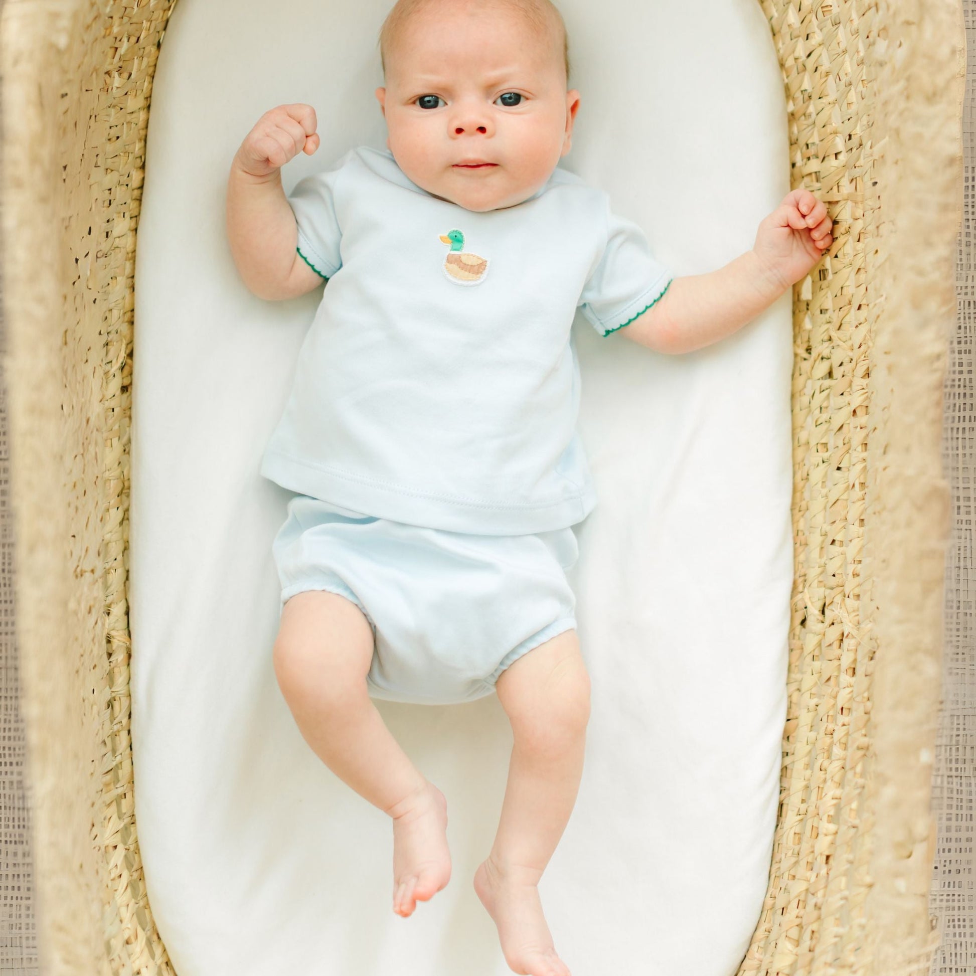 Mini Mallard Embroidered Diaper Cover Set - Light Blue - Magnolia BabyDiaper Cover