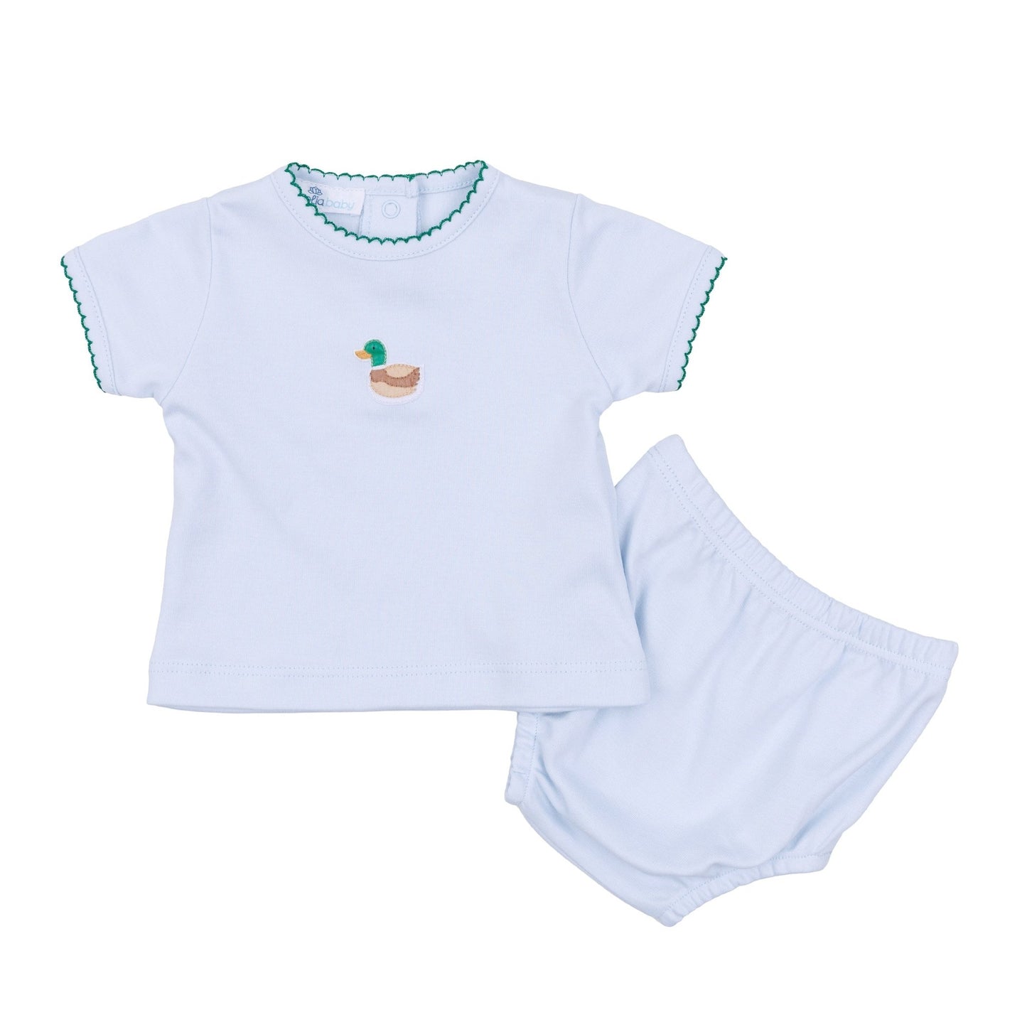 Mini Mallard Embroidered Diaper Cover Set - Light Blue - Magnolia BabyDiaper Cover