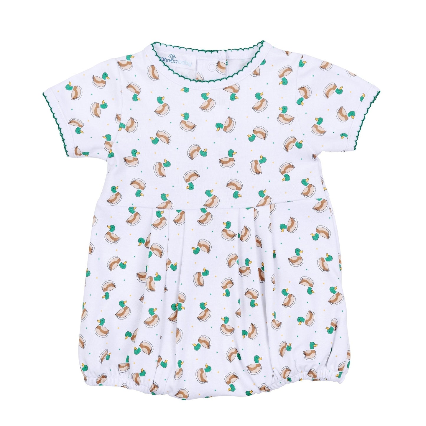 Mini Mallard Print Short Sleeve Bubble - Green - Magnolia BabyBubble