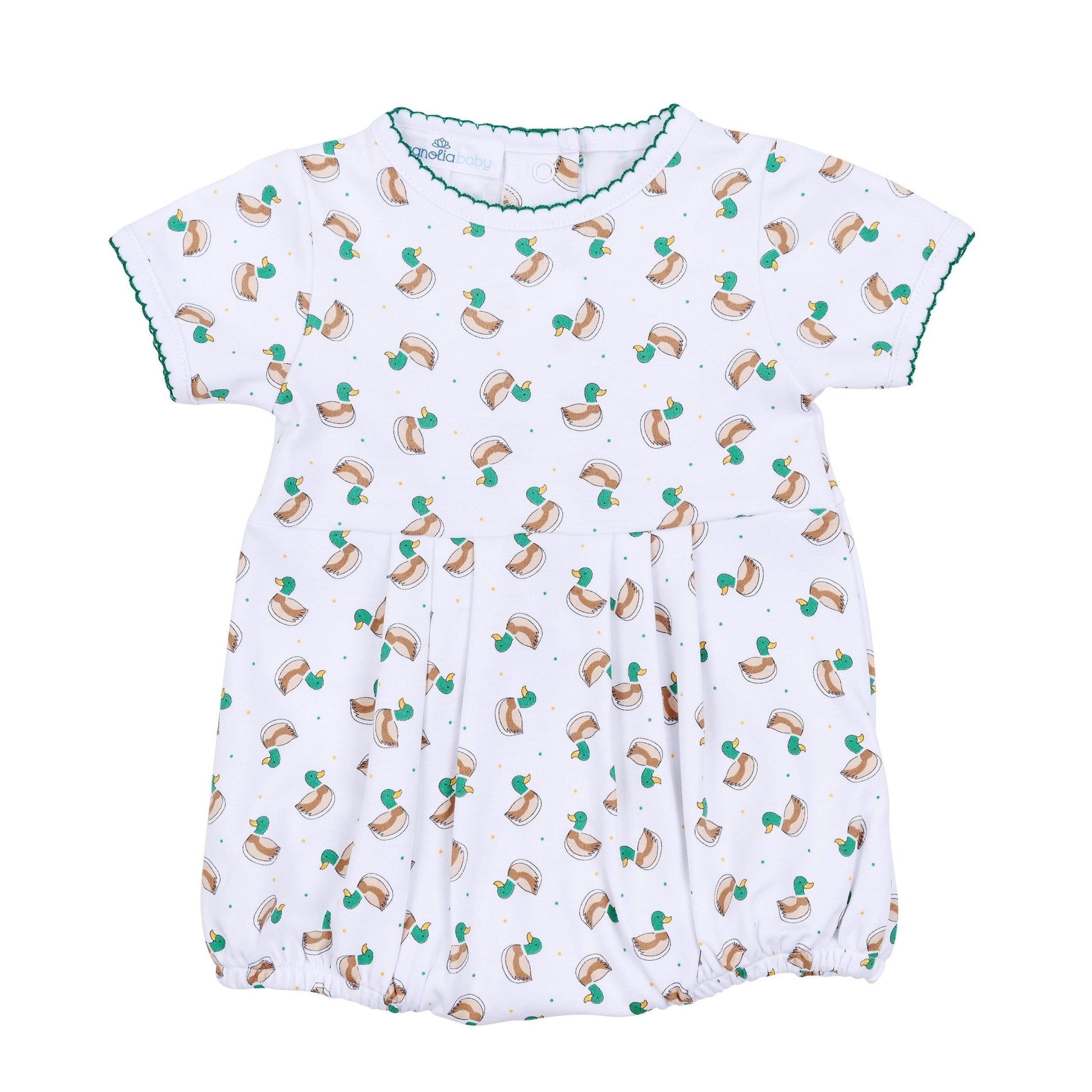 Mini Mallard Print Short Sleeve Bubble - Green - Magnolia BabyBubble