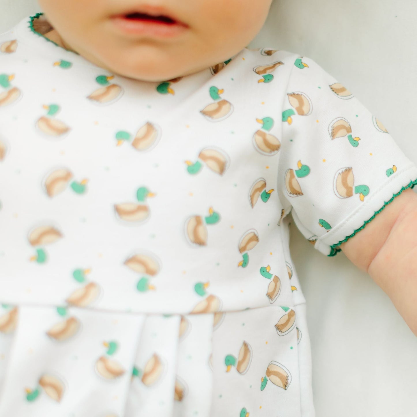 Mini Mallard Print Short Sleeve Bubble - Green - Magnolia BabyBubble