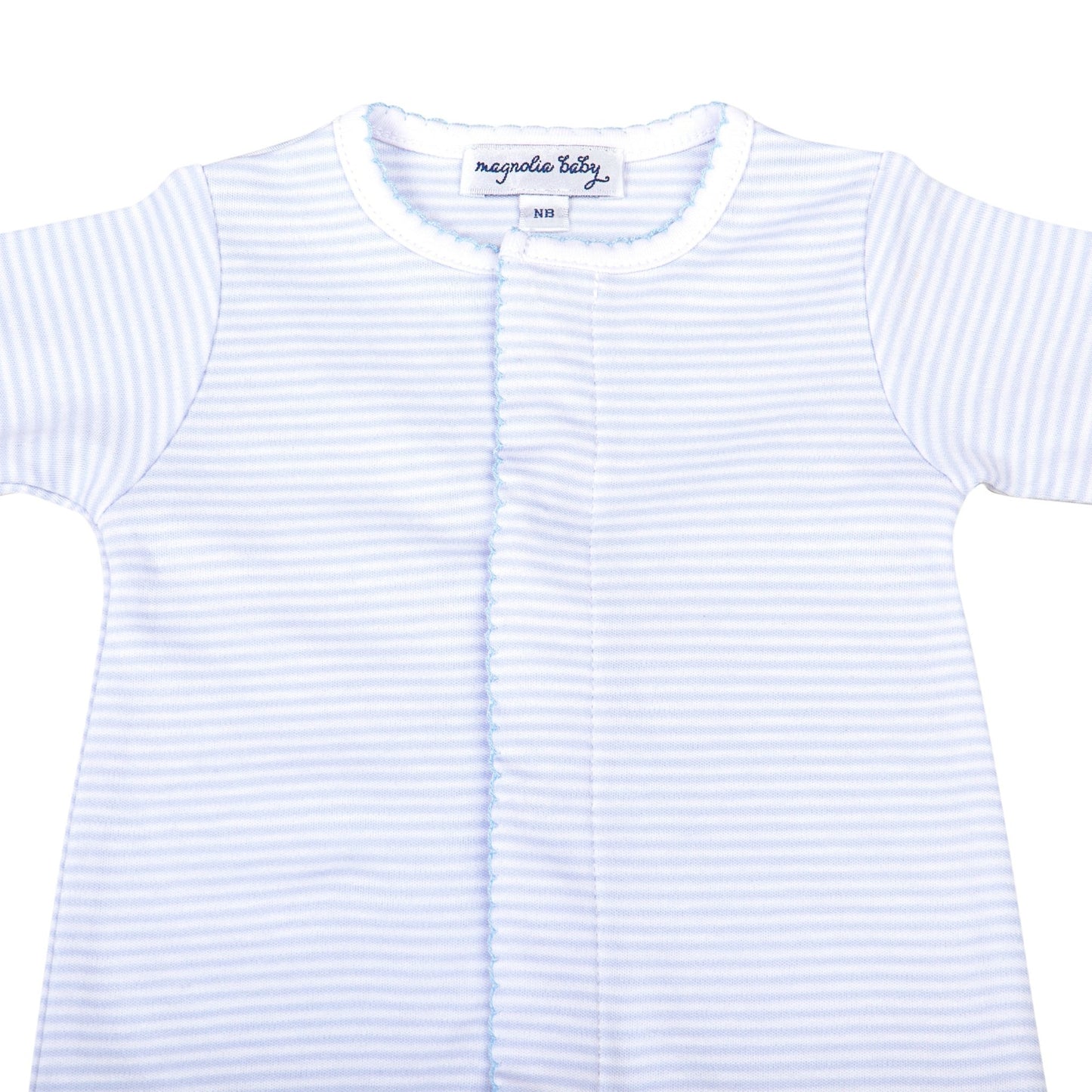 Mini Stripes Footie - Blue - Magnolia BabyFootie