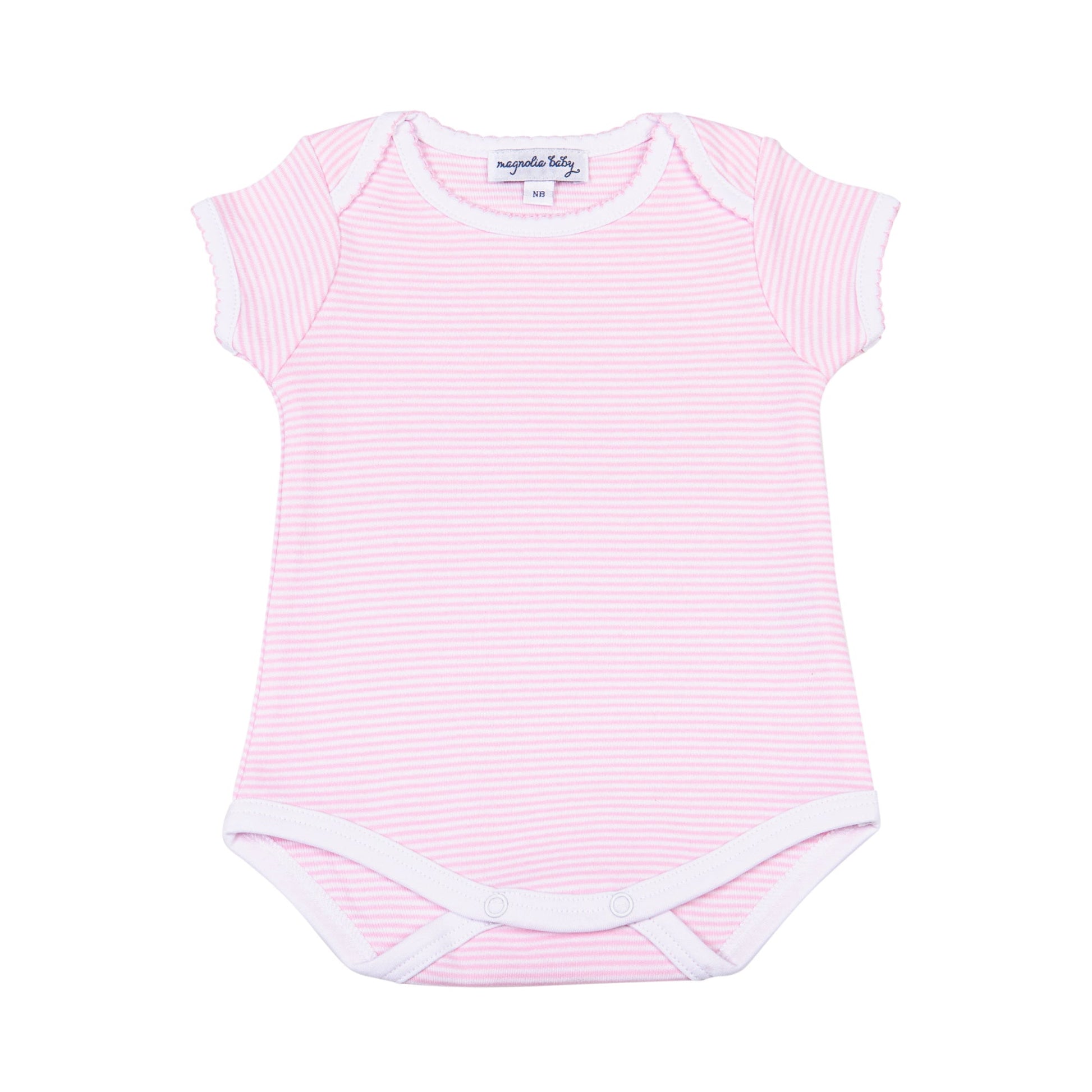 Mini Stripes Short Sleeve Bodysuit - Pink - Magnolia BabyBodysuit
