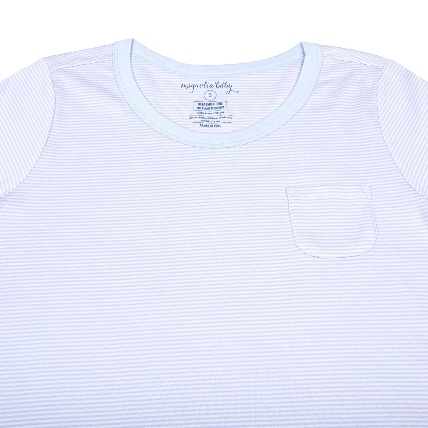 Mini Stripes Women's Night Short Sleeve Shirt - Blue - Magnolia BabyNight Shirt