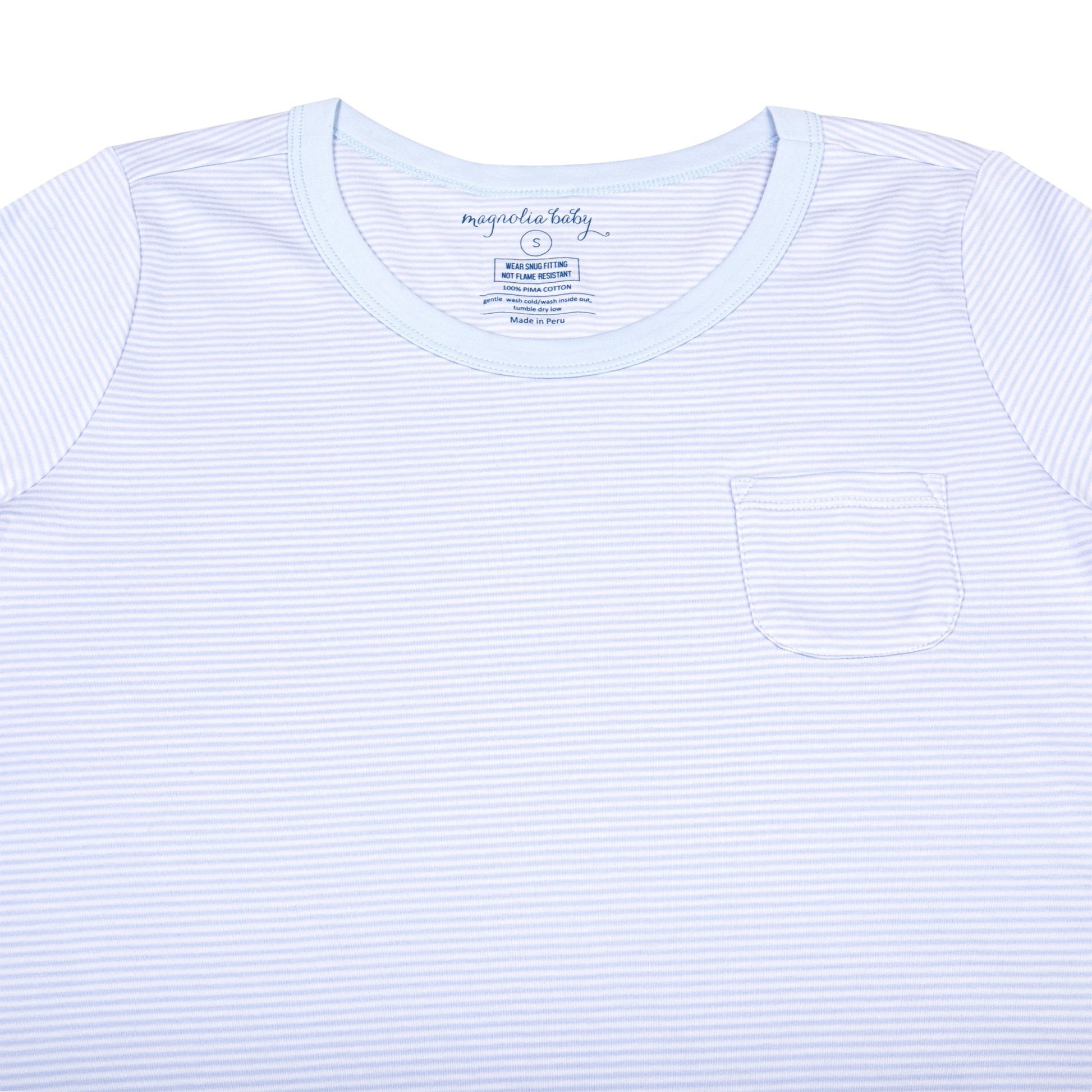 Mini Stripes Women's Night Short Sleeve Shirt - Blue - Magnolia BabyNight Shirt