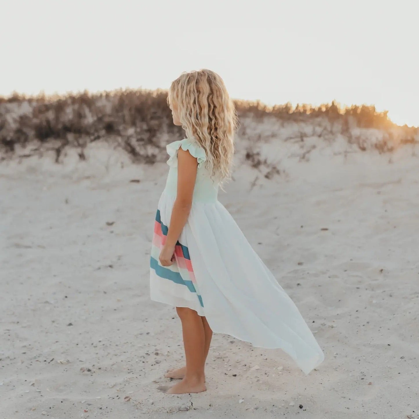 Mint Rainbow Hi Lo Dress - Magnolia BabyDress