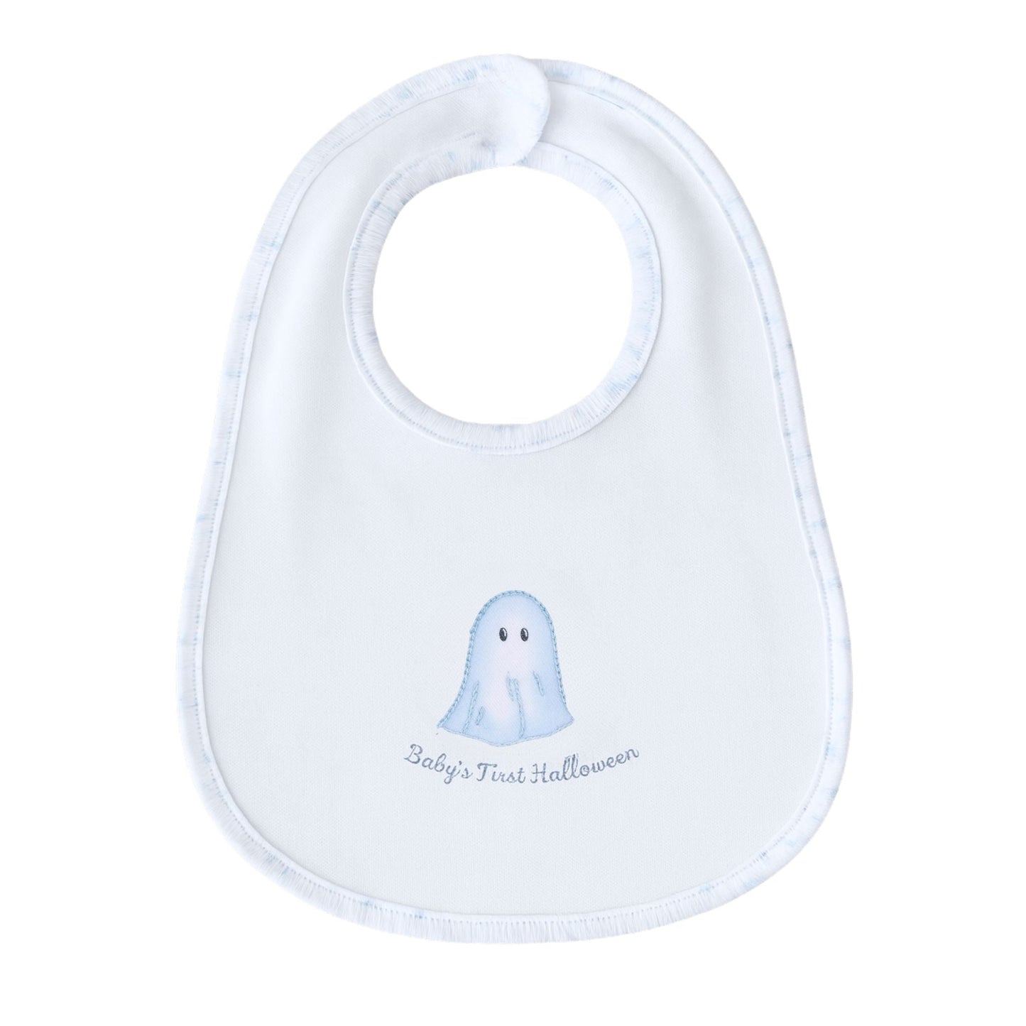 My Little Boo Embroidered Baby's First Halloween Bib - Light Blue - Magnolia BabyBib