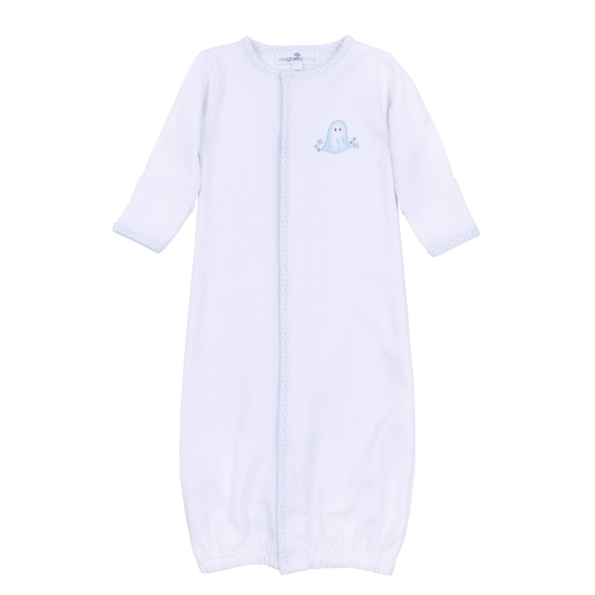 My Little Boo Embroidered Converter - Light Blue - Magnolia BabyConverter Gown