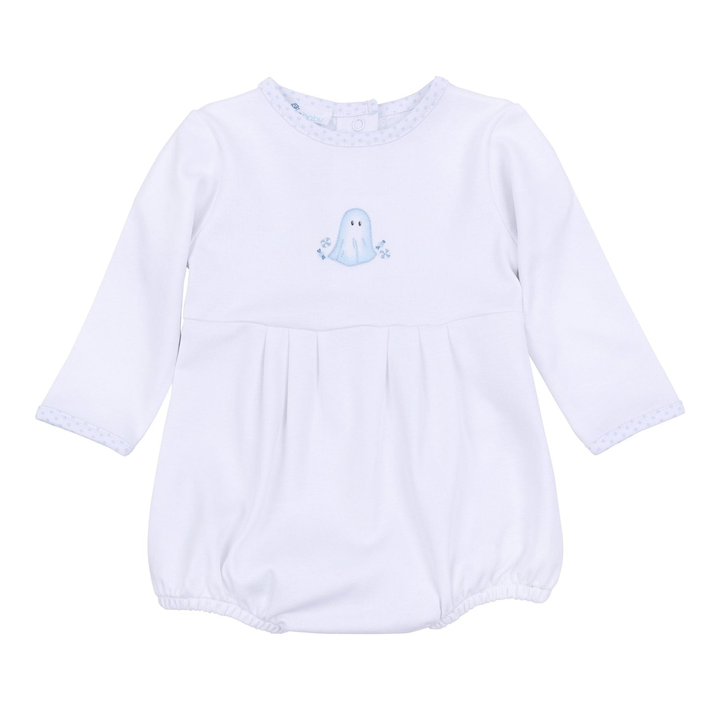 My Little Boo Embroidered Long Sleeve Bubble - Light Blue - Magnolia BabyBubble