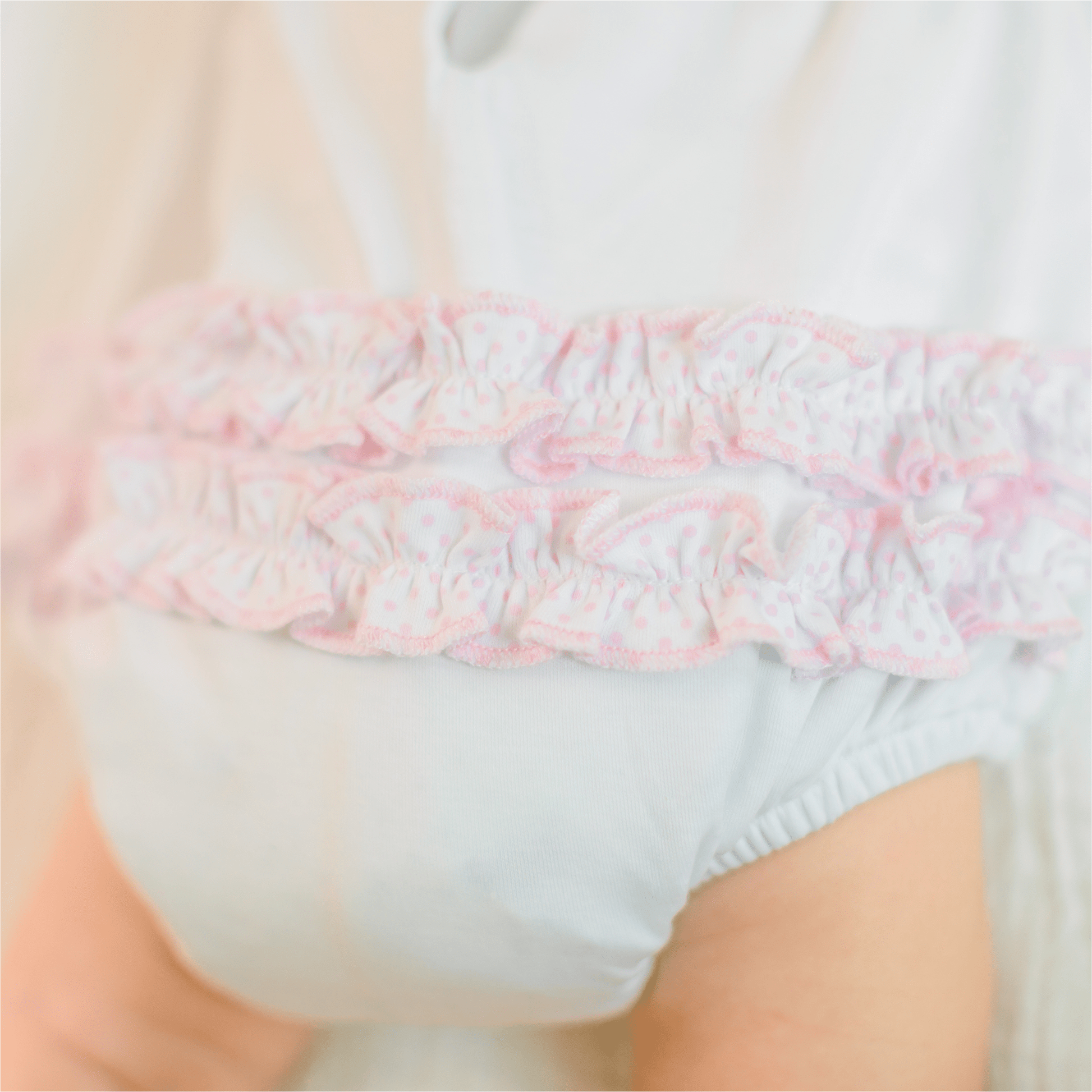 My Little Boo Embroidered Ruffle Short Sleeve Bubble - Pink - Magnolia BabyBubble