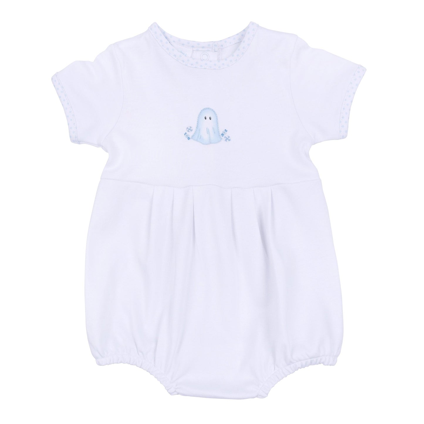 My Little Boo Embroidered Short Sleeve Bubble - Light Blue - Magnolia BabyBubble
