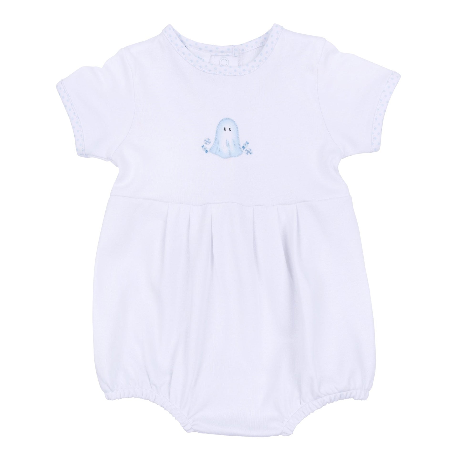 My Little Boo Embroidered Short Sleeve Bubble - Light Blue - Magnolia BabyBubble