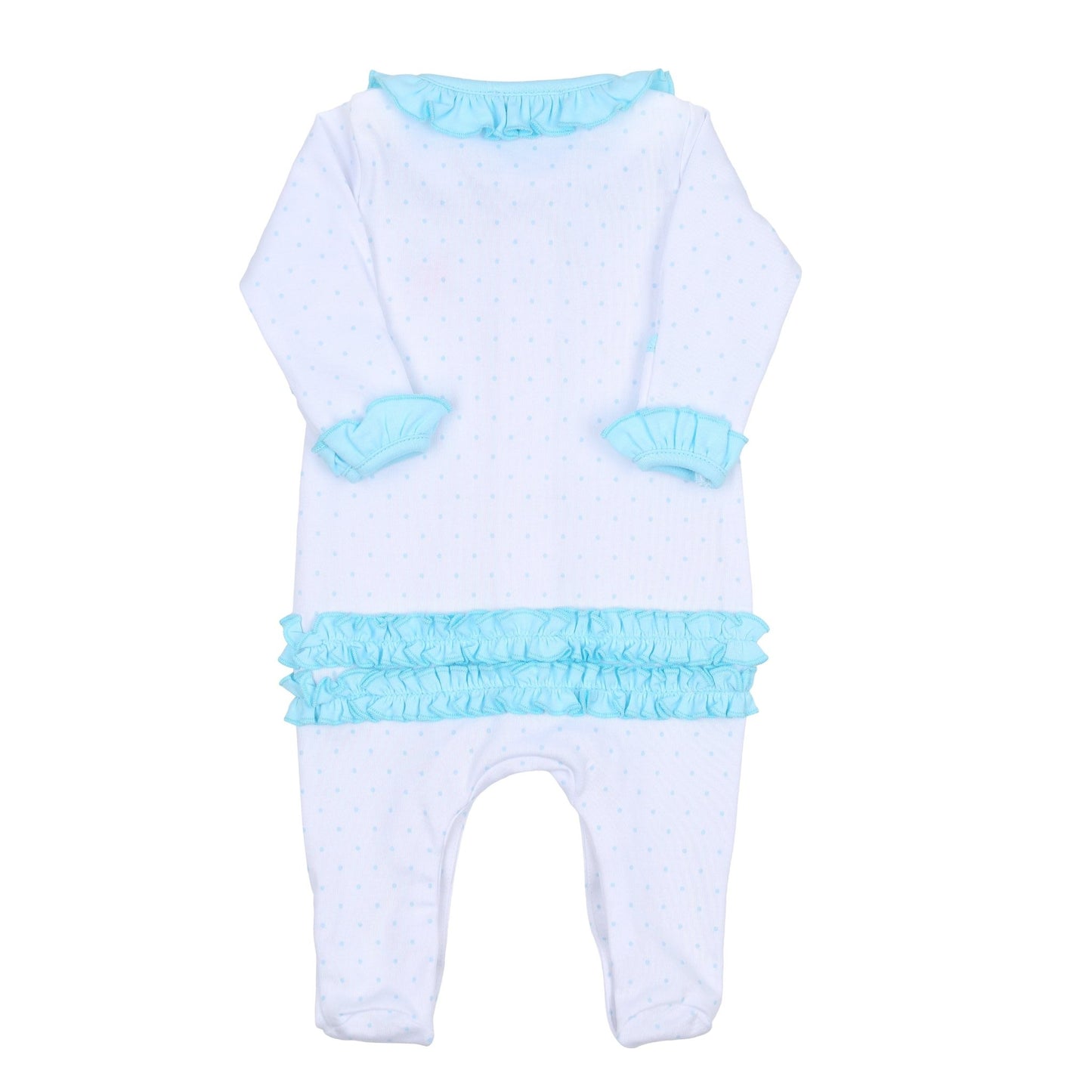 Natalie's Classics Embroidered Ruffle Footie - Magnolia BabyFootie