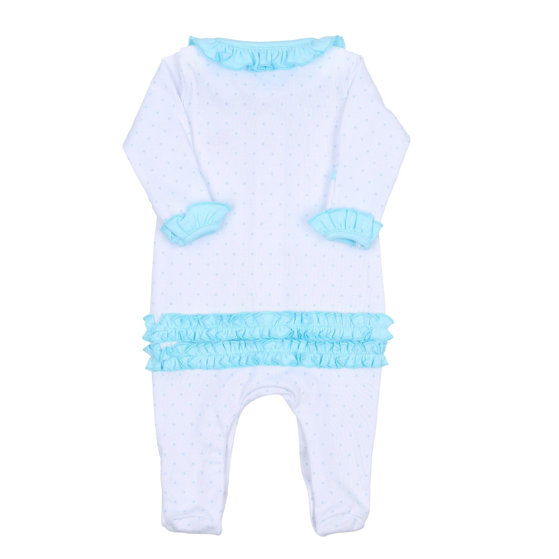 Natalie's Classics Embroidered Ruffle Footie - Magnolia BabyFootie