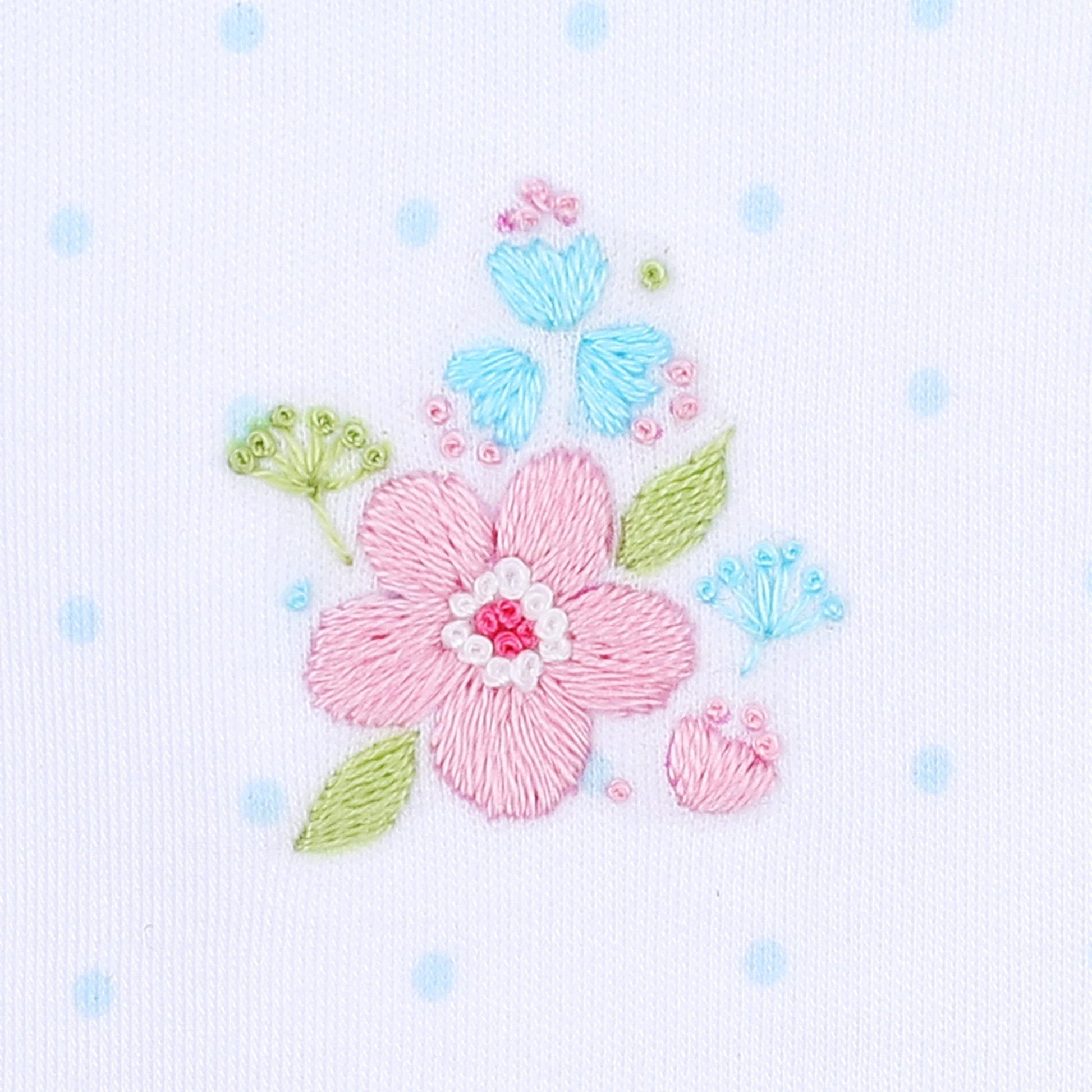 Natalie's Classics Embroidered Ruffle Footie - Magnolia BabyFootie