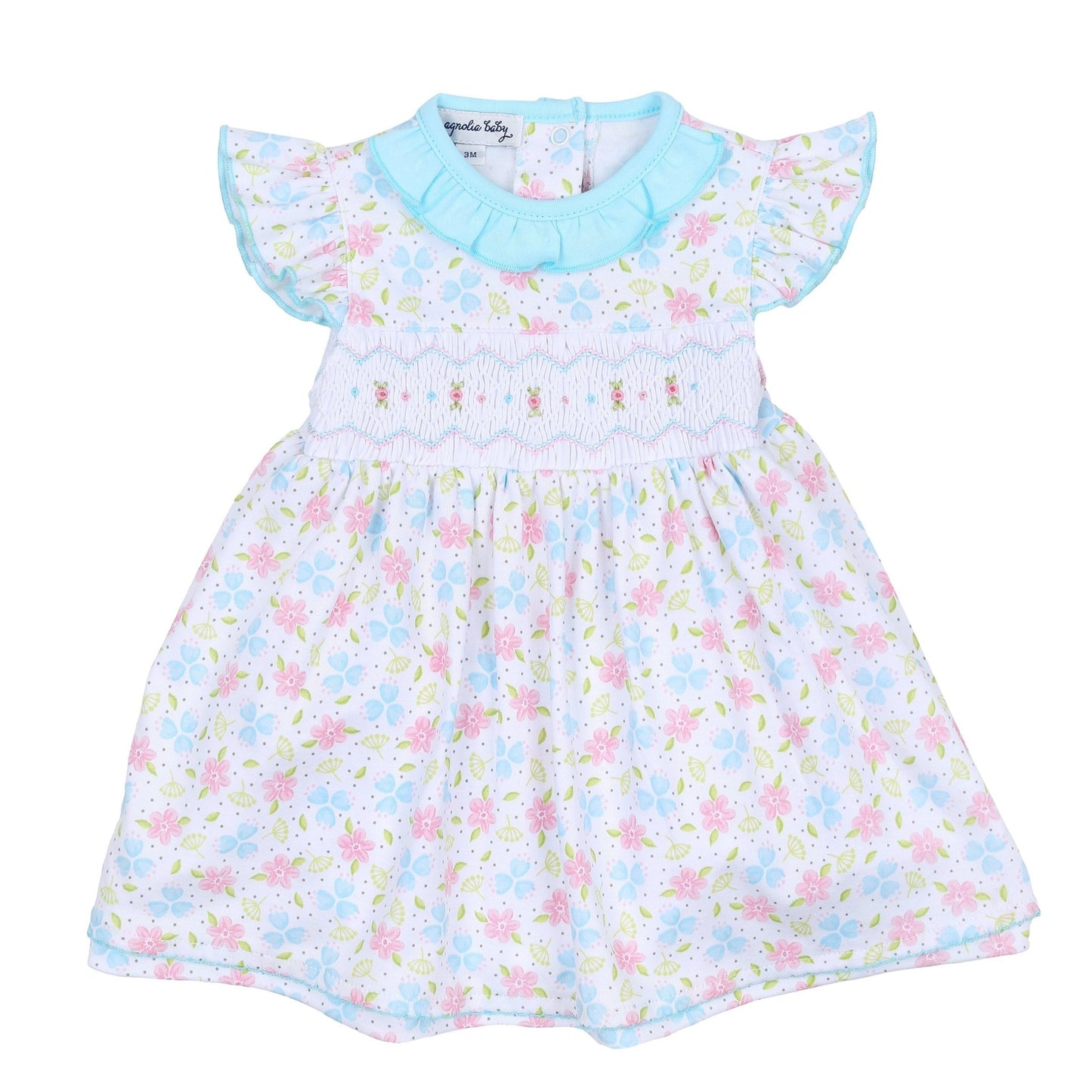 Natalie's Classics Smocked Print Flutters Dress - Magnolia BabyDress