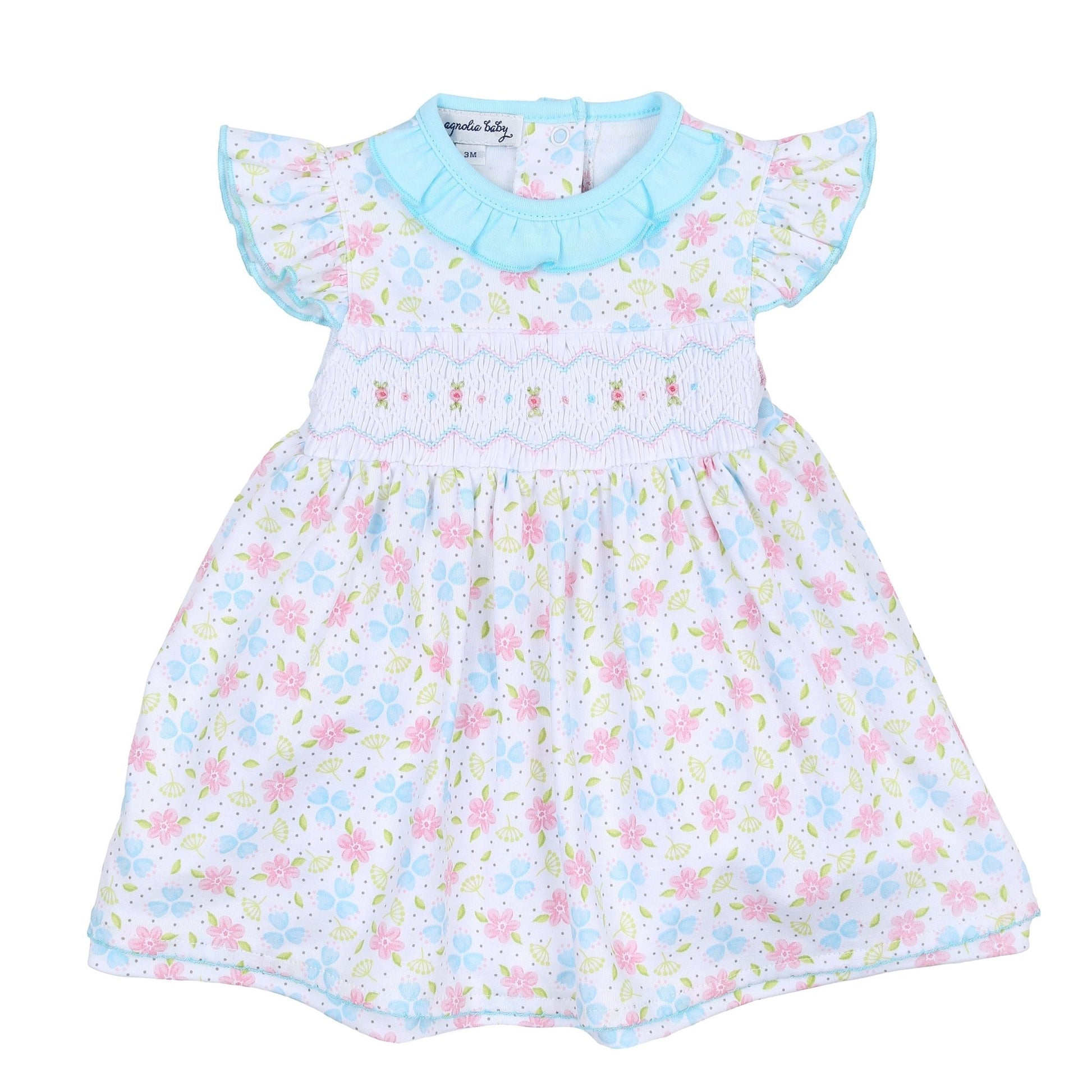 Natalie's Classics Smocked Print Flutters Dress - Magnolia BabyDress