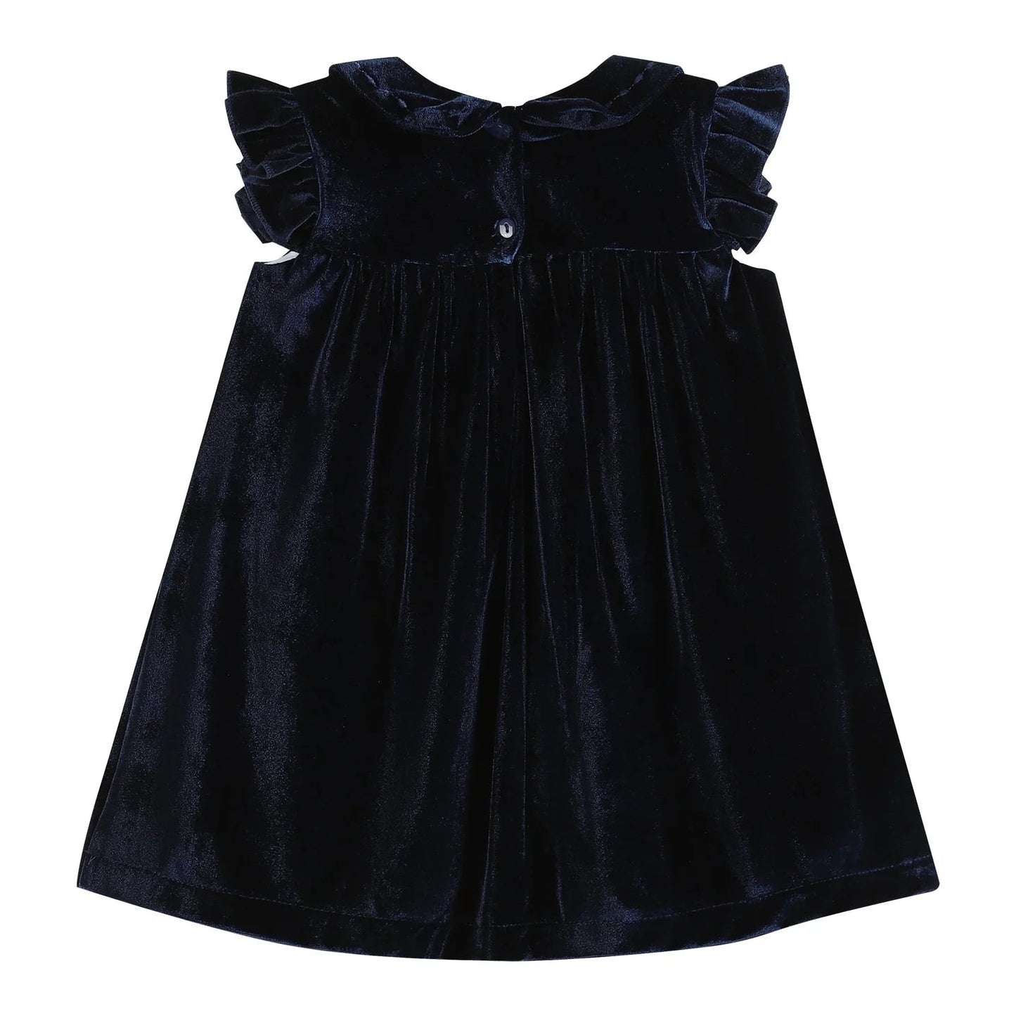 Navy Velour Flutter Dress - Magnolia BabyDress
