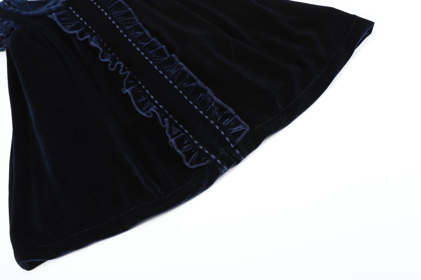 Navy Velour Flutter Dress - Magnolia BabyDress