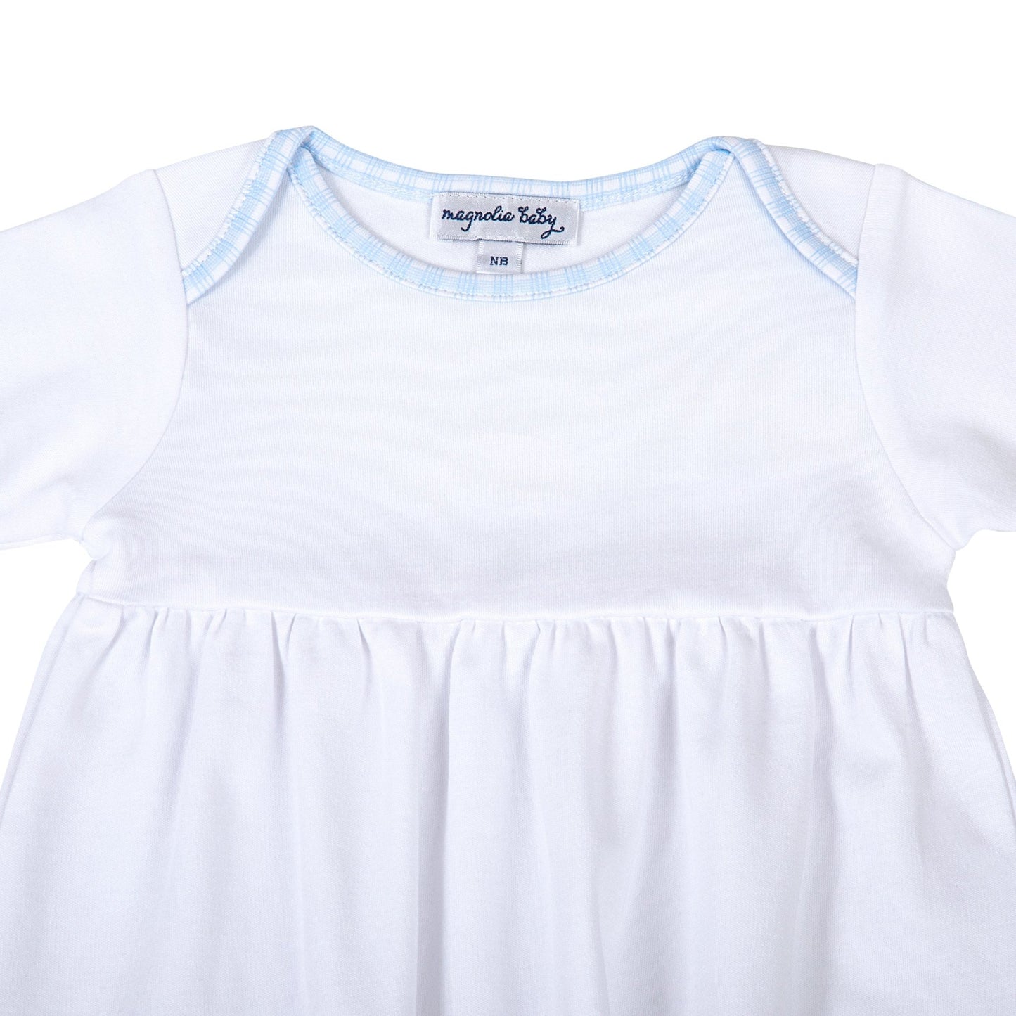 New Beginnings Gathered Gown - Blue - Magnolia BabyGown