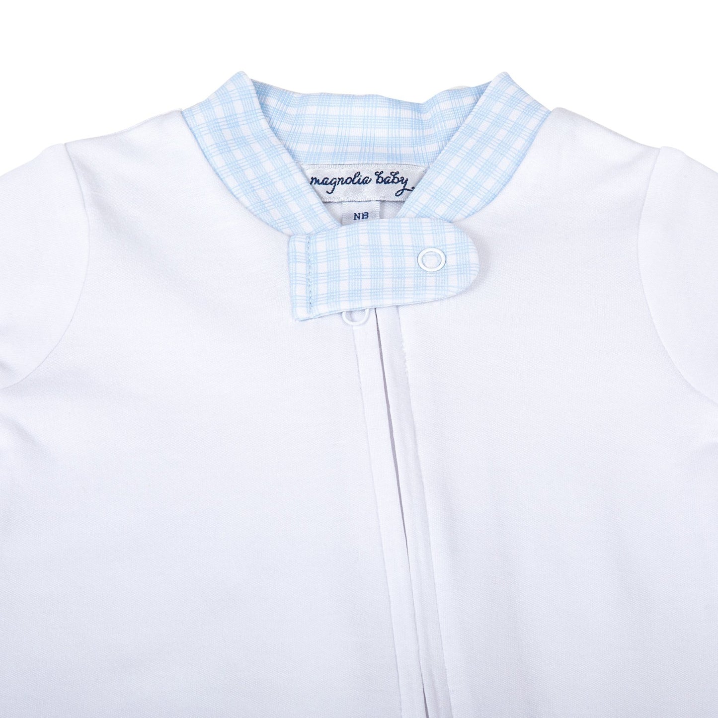 New Beginnings Zip Footie - Blue - Magnolia BabyFootie