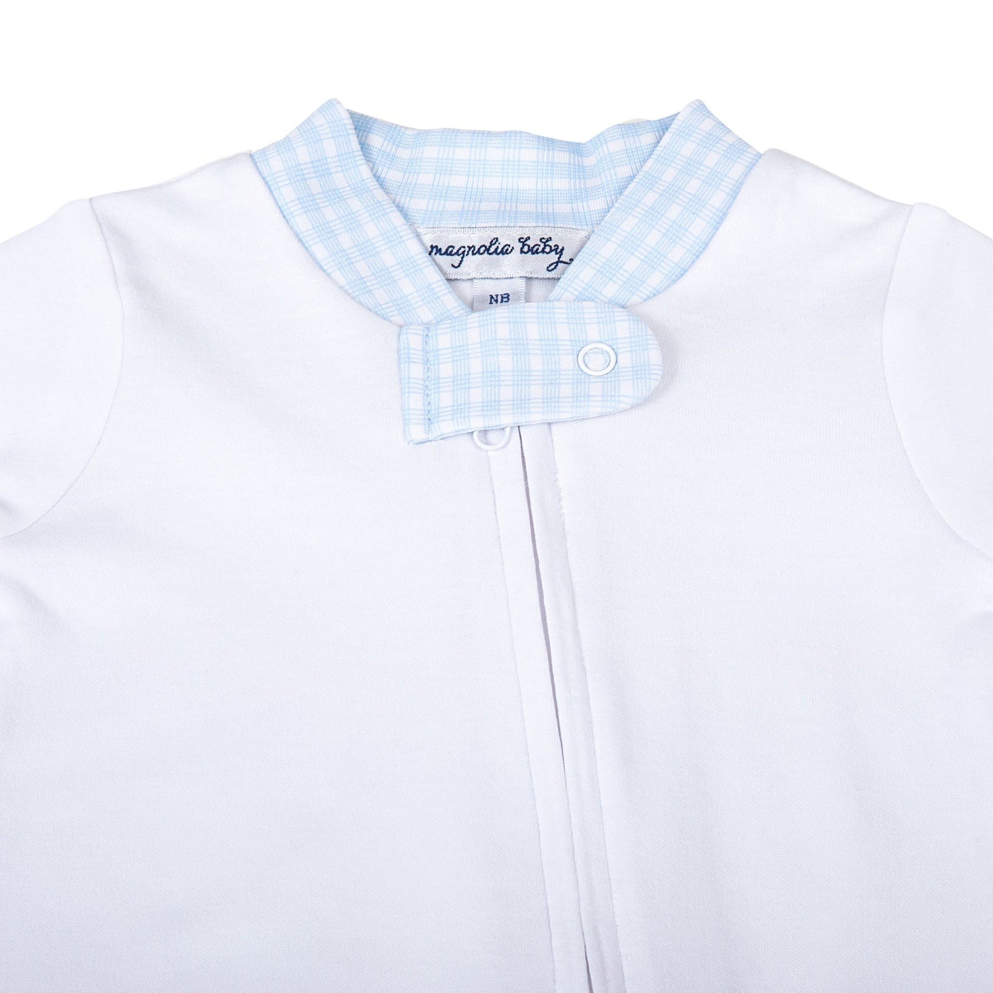 New Beginnings Zip Footie - Blue - Magnolia BabyFootie