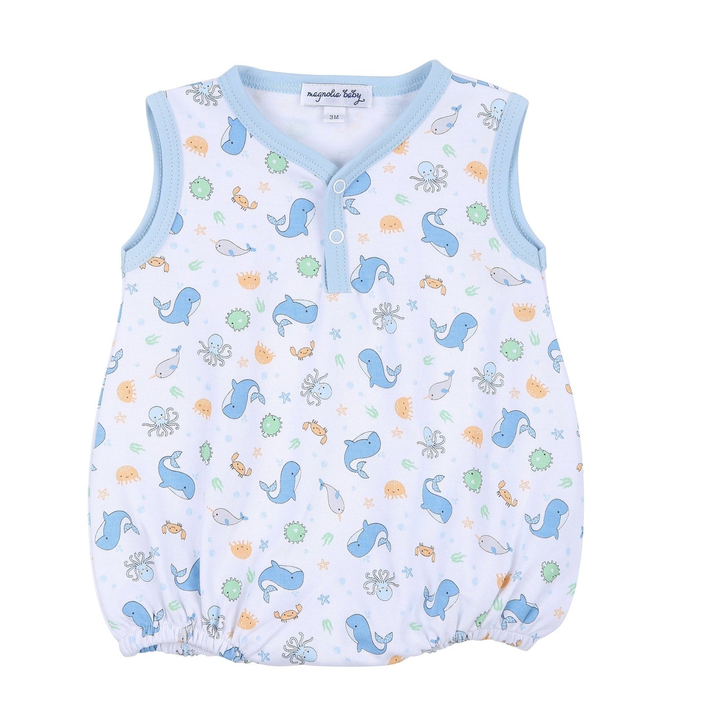 Ocean Bliss Blue Infant Print Sleeveless Bubble - Magnolia BabyBubble