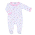Ocean Bliss Pink Print Ruffle Footie - Magnolia BabyFootie