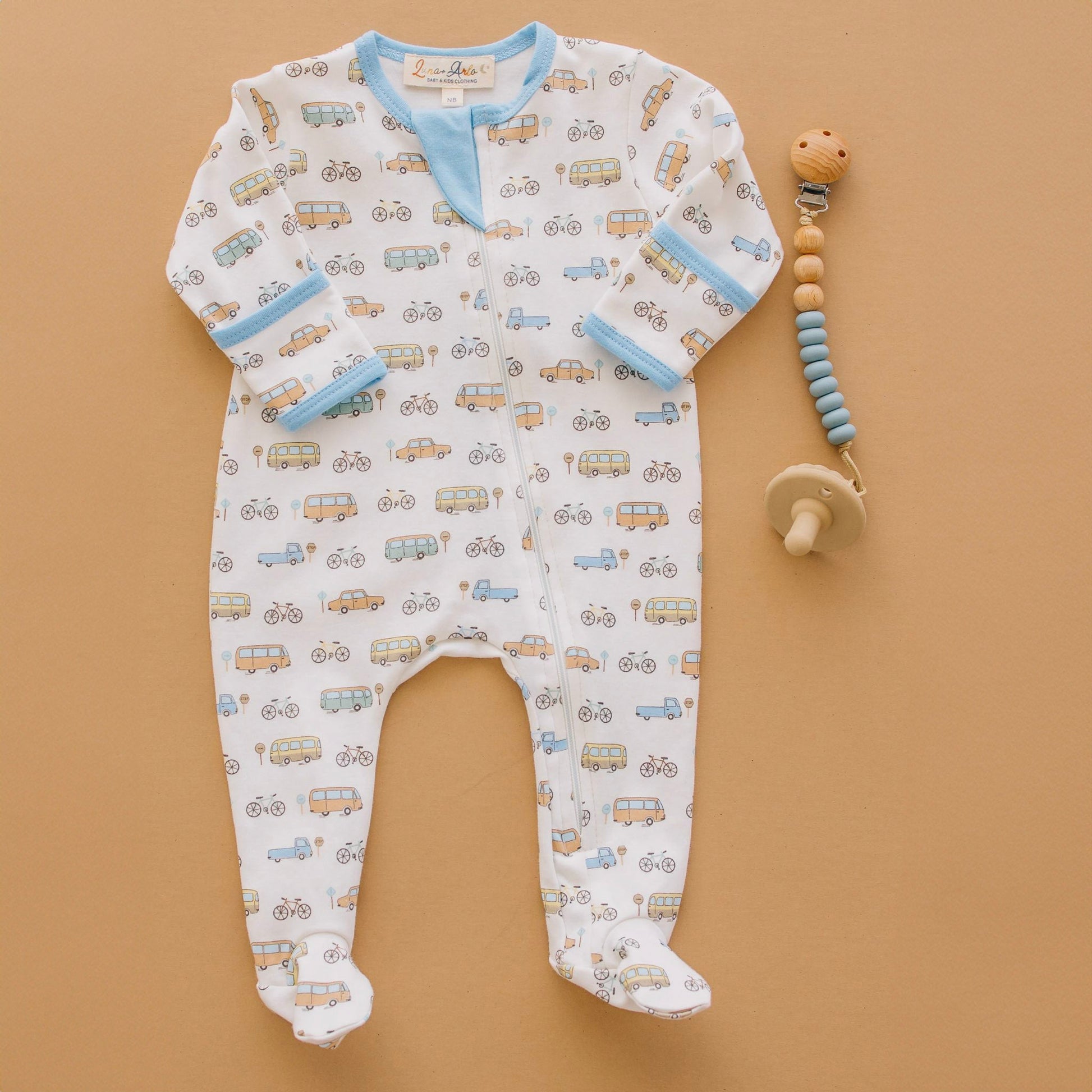 On the Move Zip Footie - Magnolia BabyFootie