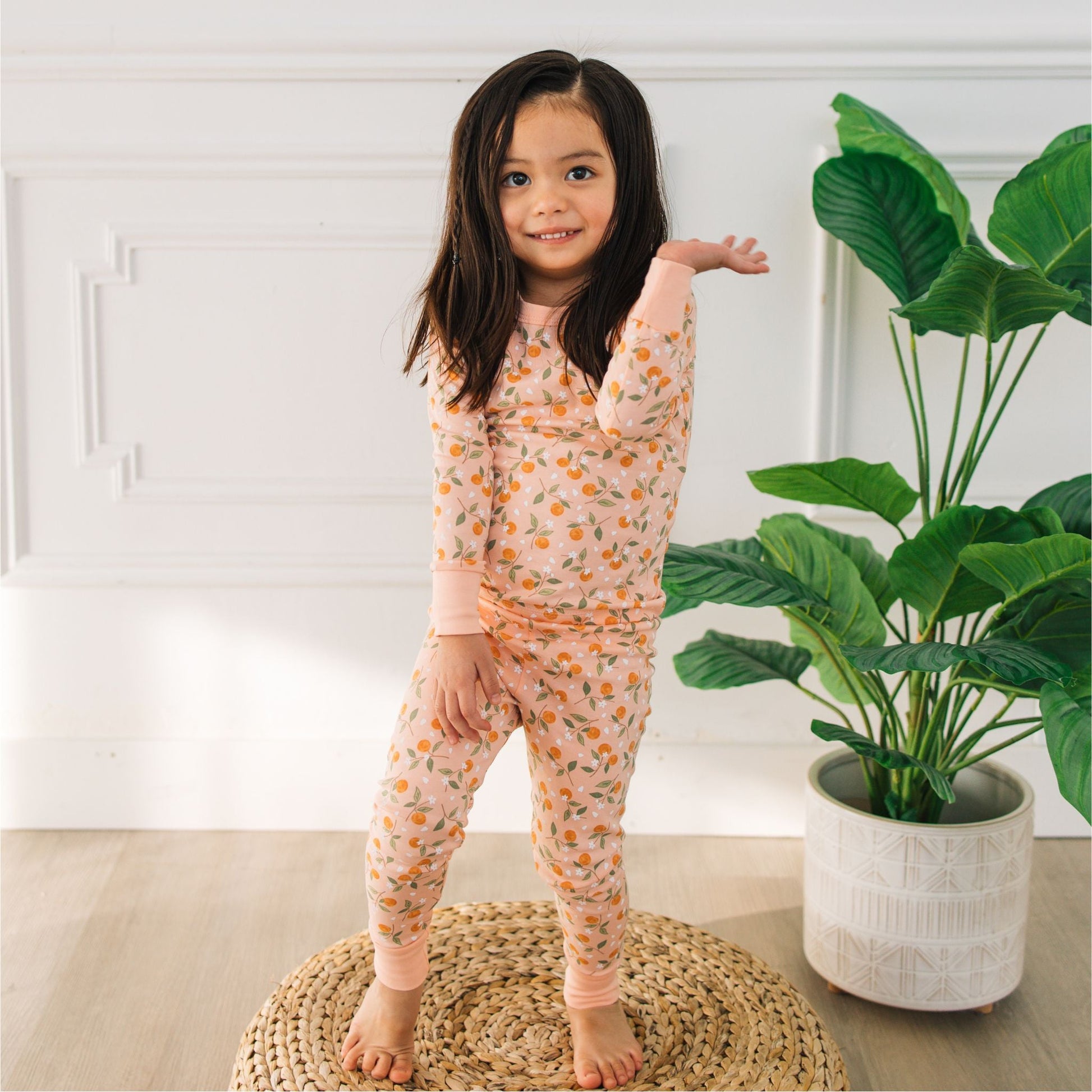 Orange Blossoms Long Pajamas - Luna and ArloLong Pajamas