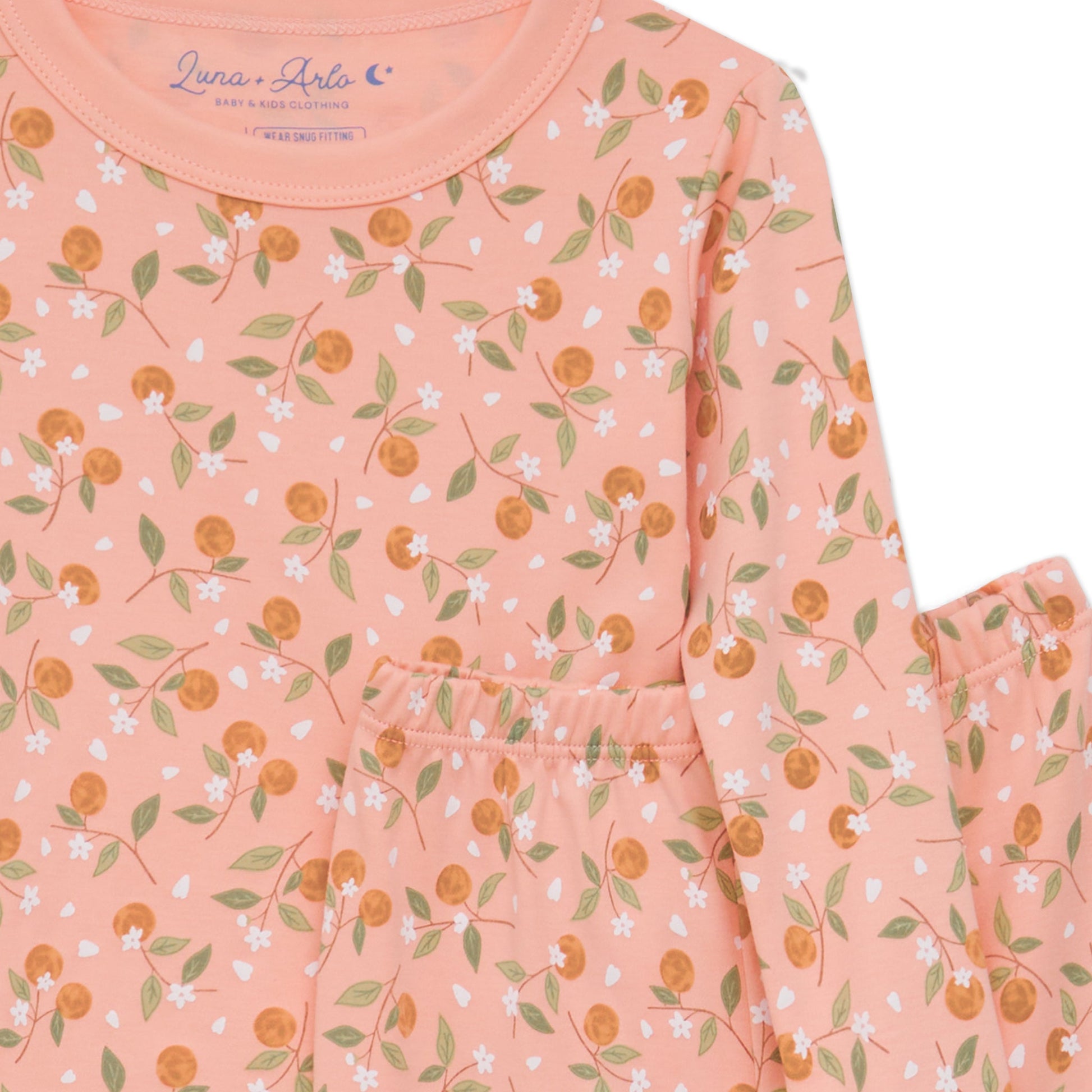 Orange Blossoms Long Pajamas - Luna and ArloLong Pajamas