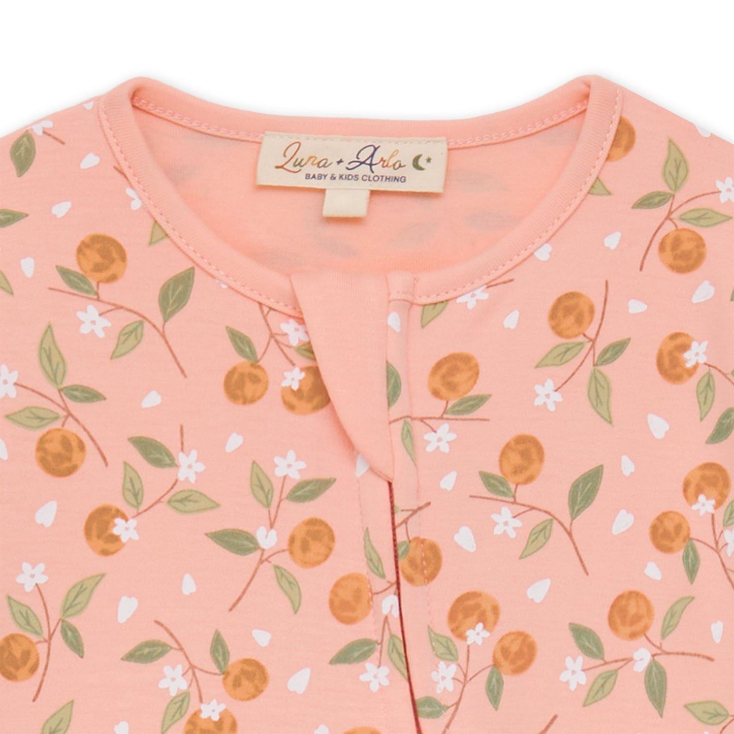 Orange Blossoms Zip Footie - Luna and ArloFootie