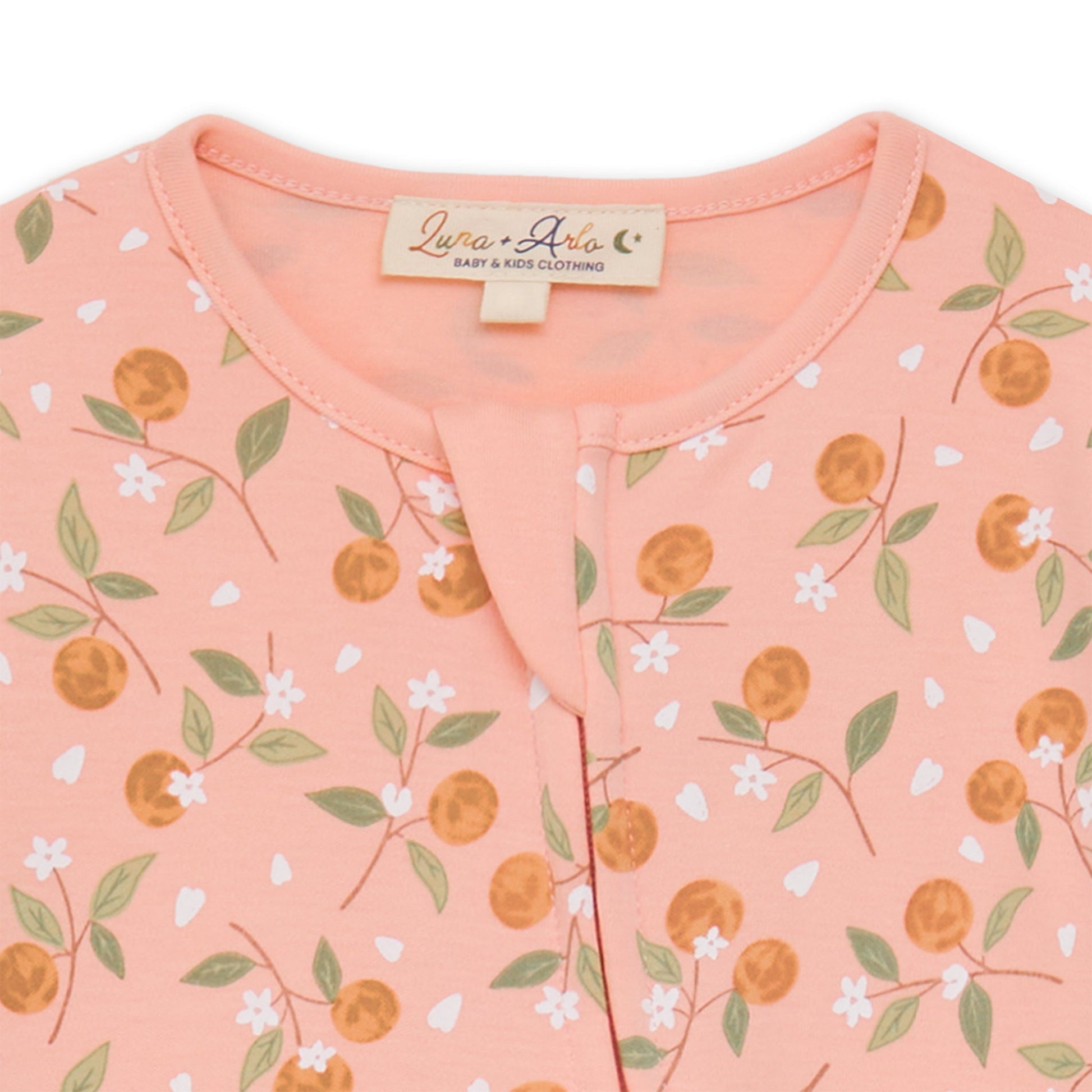 Orange Blossoms Zip Footie - Luna and ArloFootie